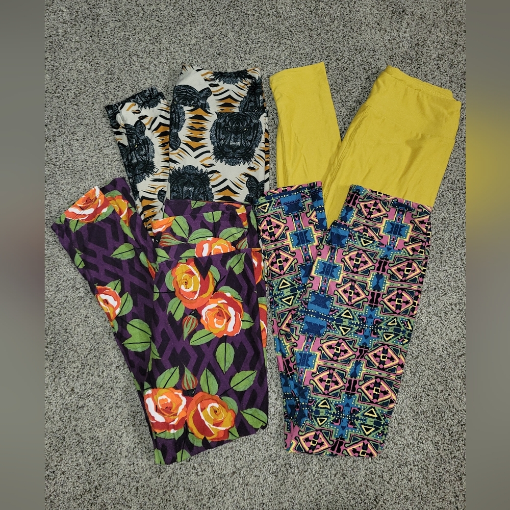 LuLaRoe Women's Vibrant Patterned Leggings Set